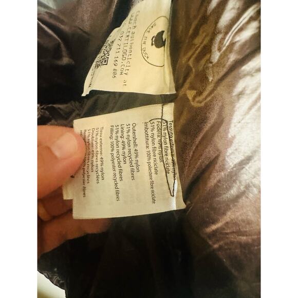 SAVE THE DUCK Ishya Puffer Black Brown Copper Moto Quilted Coat Jacket Size S - Picture 14 of 14